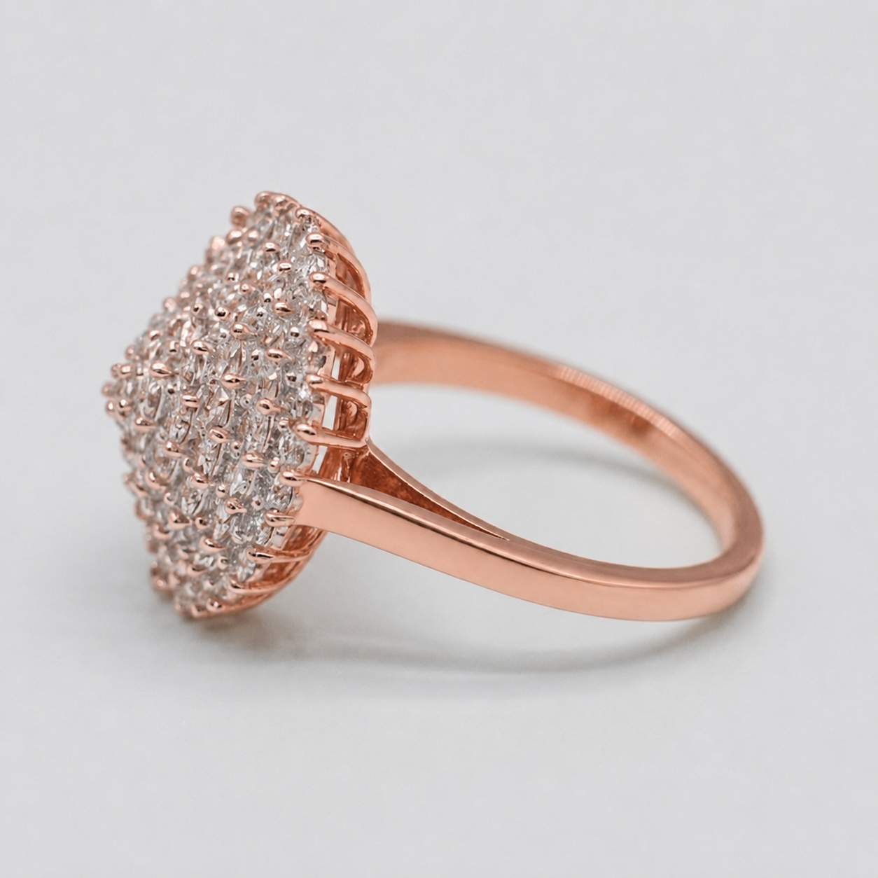 Luxury Diamond Cluster Floral Cocktail Ring for Women