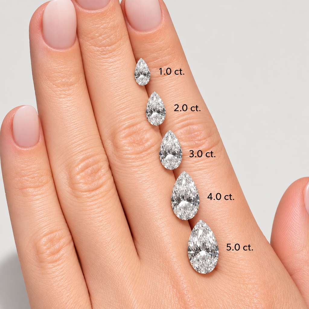 1 Ct. Lab Grown Diamond Pear Solitaire Pendent Necklace (VS-EF)