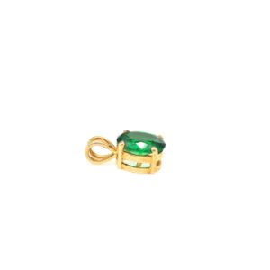 2ct oval Green Emerald Lab Grown Diamond Women Wedding Solitaire Pendant With Chain 14K Yellow Gold - Image 6