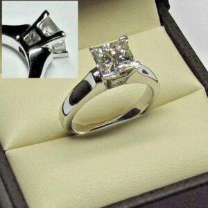 1CT Princess Cut Lab Grown Diamond Women's Valentine Gift Solitaire Ring 14k White Gold - Image 6