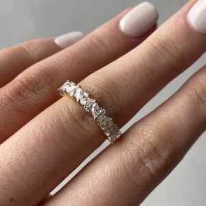 0.80 ct Marquise & Round Lab Grown Diamond Half Eternity Band - Image 7