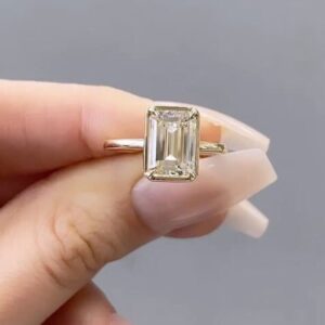 3.50CT Emerald Cut Lab Grown Diamond Women's Valentine Gift 14K Yellow Gold - Image 7