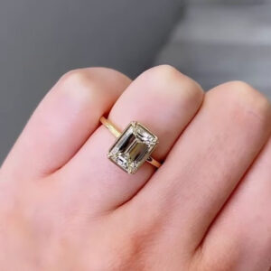 3.50CT Emerald Cut Lab Grown Diamond Women's Valentine Gift 14K Yellow Gold - Image 6