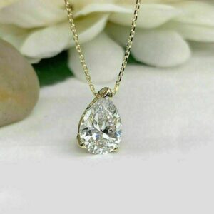 2.50CT Oval Cut Lab Grown Diamond Women's Engagement Gift Pendant With Chain 14K Yellow Gold - Image 4