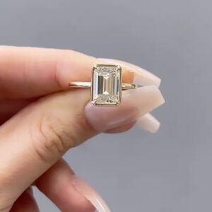 3.50CT Emerald Cut Lab Grown Diamond Women's Valentine Gift 14K Yellow Gold - Image 4