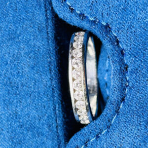 Round 0.75CT Round Lab Grown Diamond Women's Anniversary Gift Half Eternity Band 14K White Gold - Image 5