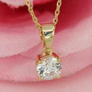 1.50CT Round Cut Lab Grown Diamond Women Engagement Gift Solitaire Pendant 14K Yellow Gold - Image 5