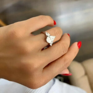 3 ct Pear Cut Lab Grown Diamond Solitaire Ring - Image 3