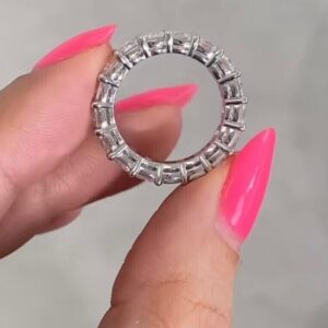 4 ct Cushion Cut Lab Grown Diamond Full Eternity Band Ring - Image 7
