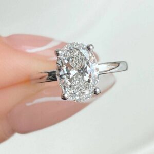 2CT Lab Grown Diamond Women's Wedding Gift Solitaire Ring 14K White Gold - Image 10