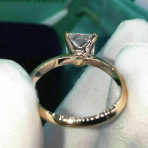 2CT Princess Cut Lab Grown Diamond Women's Engagement Solitaire Ring 14K Yellow Gold - Image 5