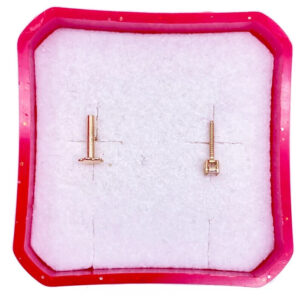 Lovely 3MM Round Lab Grown Diamond Women's Nose Pin Screw Back 14K Yellow Gold - Image 7