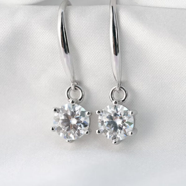 2CT Round Cut Lab Grown Diamond Women's Anniversary Gift Drop Dangle Earring 14K White Gold