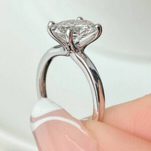 2CT Lab Grown Diamond Women's Wedding Gift Solitaire Ring 14K White Gold - Image 4