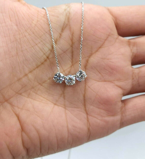 1.50 ct Lab Grown Diamond Solitaire Pendant with Chain - Image 2