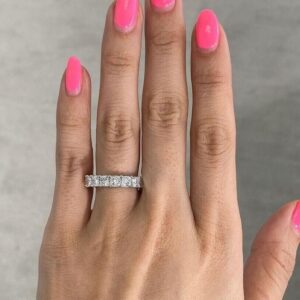 4 ct Cushion Cut Lab Grown Diamond Full Eternity Band Ring - Image 4