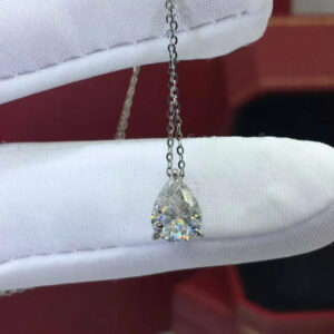 2CT Pear Lab Grown Diamond Women Valentine Gift Solitaire Pendant With Chain14K White Gold - Image 6