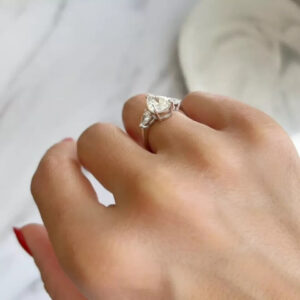 3 ct Pear Cut Lab Grown Diamond Solitaire Ring - Image 4