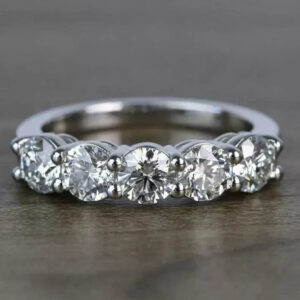 Lovely 0.70CT Round Lab Grown Diamond Women Engagement Half Eternity Band 14k White Gold - Image 5