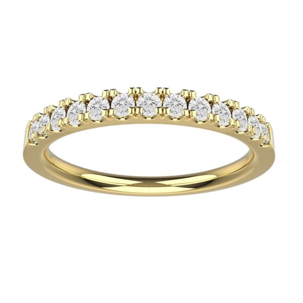 Sparkling 0.90CT Round Lab Grown Diamond Women's Engagement Half Eternity Band 14K Yellow Gold