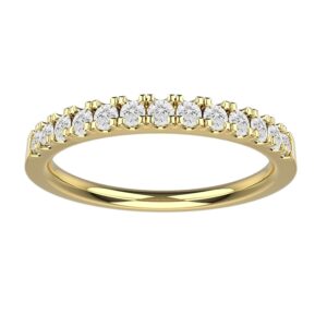 Sparkling 0.90CT Round Lab Grown Diamond Women's Engagement Half Eternity Band 14K Yellow Gold - Image 2