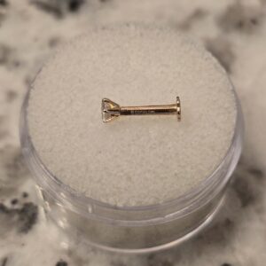 Lovely 2MM Round Cut Lab Grown Diamond Women's Nose Pin Screw On 14K Yellow Gold - Image 3