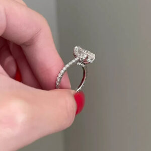 2.70 ct Marquise Cut Lab Grown Diamond Solitaire with Accents Ring - Image 11