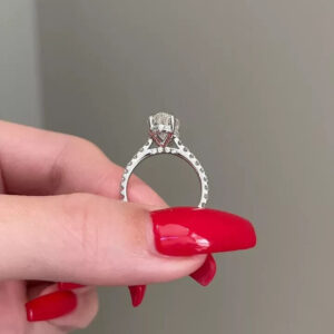 2.70 ct Marquise Cut Lab Grown Diamond Solitaire with Accents Ring - Image 9