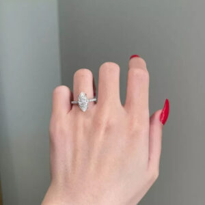 2.70 ct Marquise Cut Lab Grown Diamond Solitaire with Accents Ring - Image 8