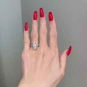 2.70 ct Marquise Cut Lab Grown Diamond Solitaire with Accents Ring - Image 6