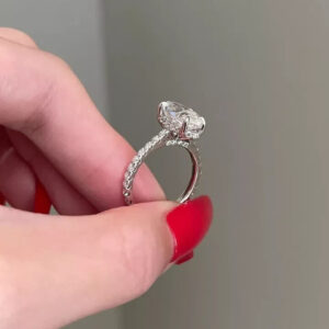 2.70 ct Marquise Cut Lab Grown Diamond Solitaire with Accents Ring - Image 5