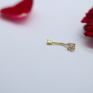 4.mm Lab Grown Diamond Women Wedding Belly Button 14K Yellow Gold - Image 7