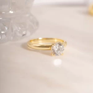 1CT Lab Grown Diamond Women Valentine Gift Solitaire Ring 14K Yellow Gold - Image 4