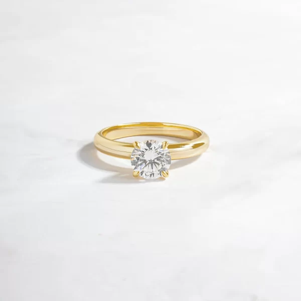 1CT Lab Grown Diamond Women Valentine Gift Solitaire Ring 14K Yellow Gold