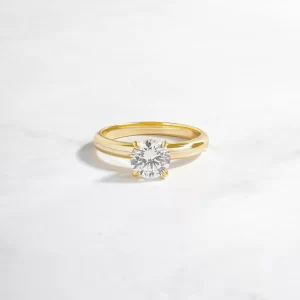 1CT Lab Grown Diamond Women Valentine Gift Solitaire Ring 14K Yellow Gold - Image 5