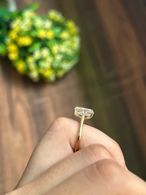 3.5 ct Radiant Cut Lab Grown Diamond Hidden Halo Solitaire Ring - Image 4