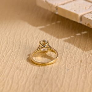 1CT Oval Cut Lab Grown/CVD Diamond Women's Valentine Gift Ring 14K Yellow Gold - Image 5