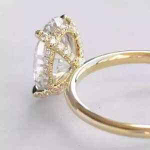 2.50CT Oval Cut Lab Grown/CVD Diamond Valentine Gift Ring 14K Yellow Gold - Image 7