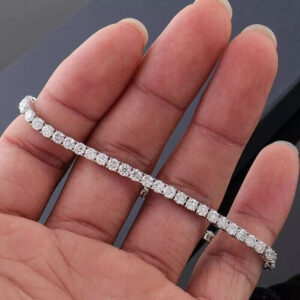 8.16CT Lab Grown Diamond Women's Anniversary Gift Tennis Bracelet 14K White Gold - Image 7