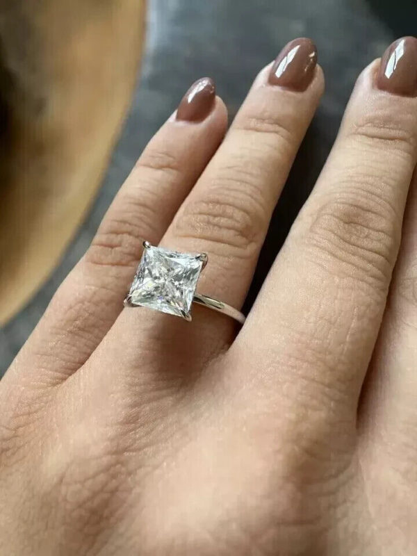 2 ct Princess Cut Lab Grown Diamond Solitaire Ring - Image 8
