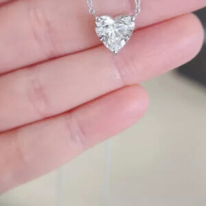 2 ct Lab Grown Diamond Solitaire Pendant With Chain - Image 2