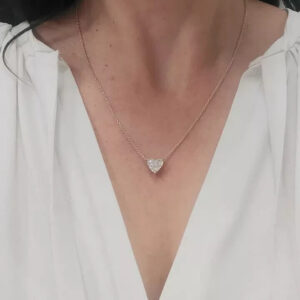 2 ct Lab Grown Diamond Solitaire Pendant With Chain - Image 3