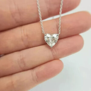 2 ct Lab Grown Diamond Solitaire Pendant With Chain - Image 4