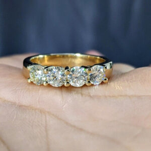 1 ct Lab Grown Diamond Half Eternity Band Ring - Image 8