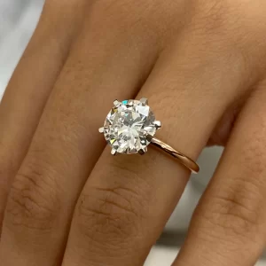 2 ct Round Brilliant Cut Lab Grown Diamond Solitaire Ring - Image 2