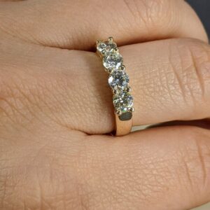 1 ct Lab Grown Diamond Half Eternity Band Ring - Image 6