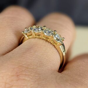 1 ct Lab Grown Diamond Half Eternity Band Ring - Image 5