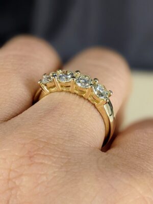 1 ct Lab Grown Diamond Half Eternity Band Ring - Image 2