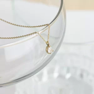 1 ct Pear Cut Lab Grown Diamond Solitaire Pendant with Chain - Image 6