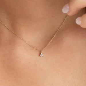 1 ct Pear Cut Lab Grown Diamond Solitaire Pendant with Chain - Image 7